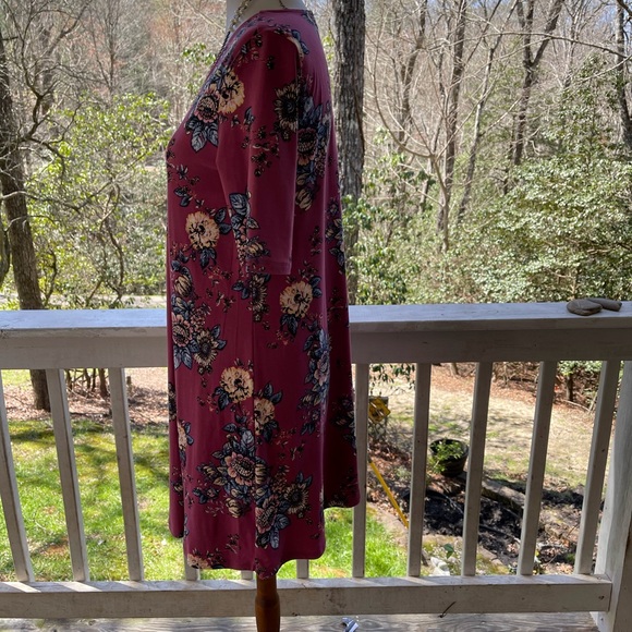 Pink Rose Vintage Floral Dress M Jr. FREE SHIP - Picture 4 of 5